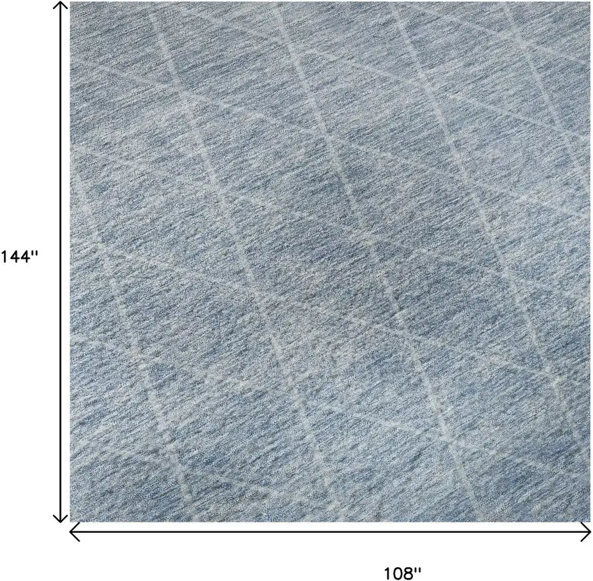 Blue Gray And Silver Geometric Washable Area Rug With UV Protection Photo 9