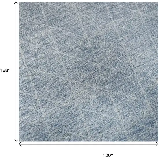 Blue Gray And Silver Geometric Washable Area Rug With UV Protection Photo 9