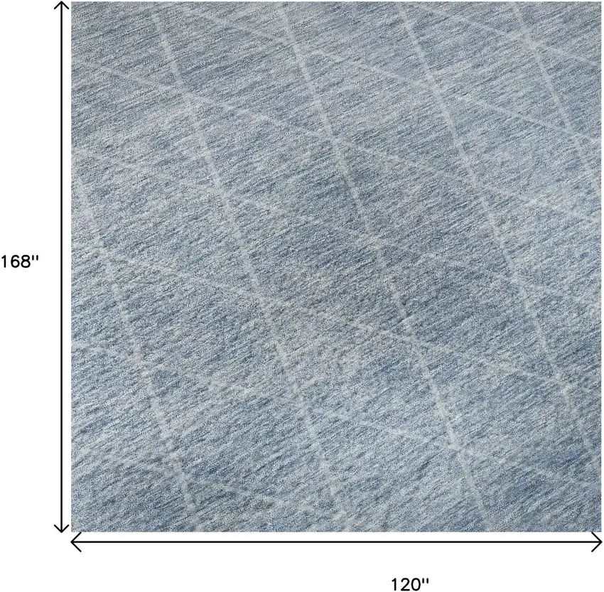 Blue Gray And Silver Geometric Washable Area Rug With UV Protection Photo 9