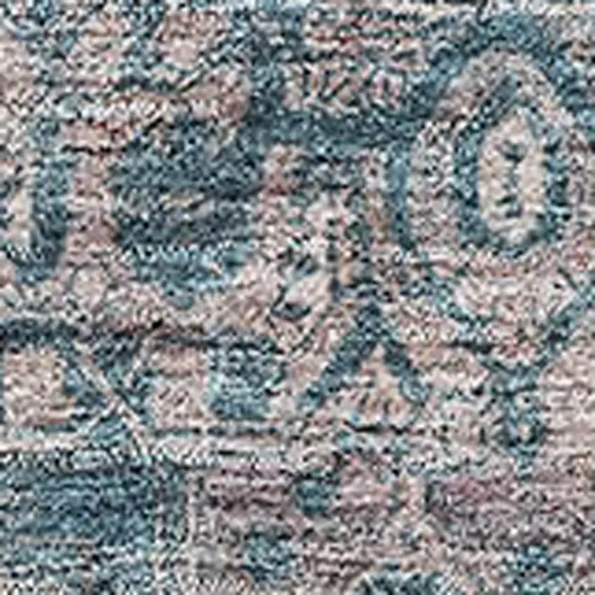 Blue Gray And Silver Oriental Washable Area Rug With UV Protection Photo 2