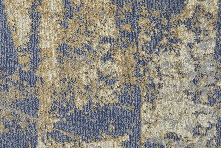 Blue Gray And Tan Abstract Distressed Area Rug Photo 8