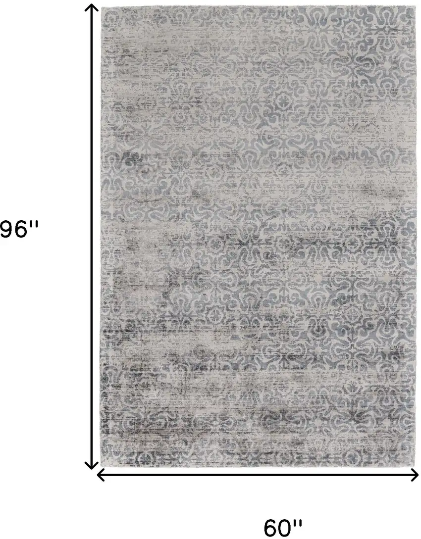 Blue Gray And Taupe Abstract Hand Woven Area Rug Photo 6