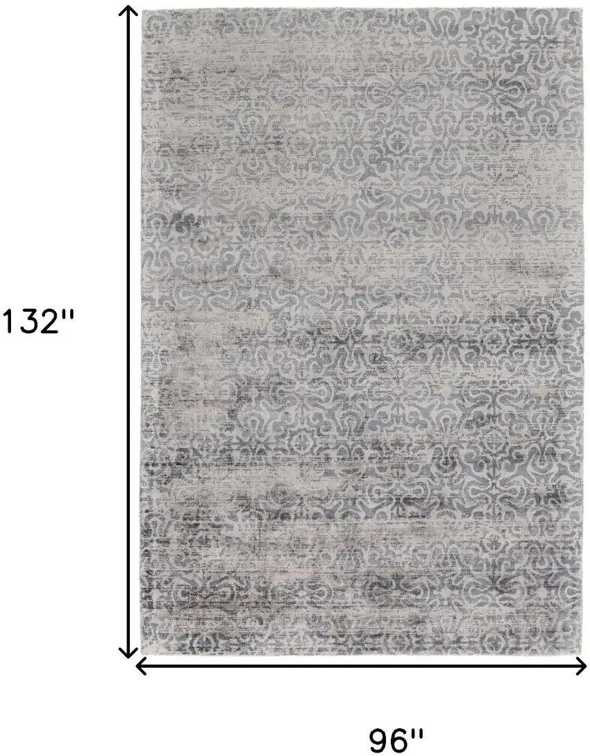 Blue Gray And Taupe Abstract Hand Woven Area Rug Photo 6