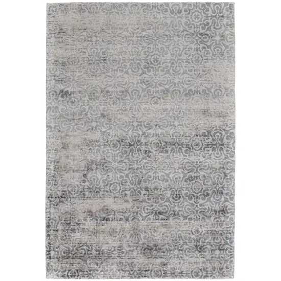 Blue Gray And Taupe Abstract Hand Woven Area Rug Photo 1