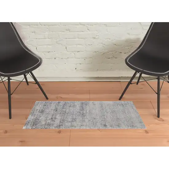 Blue Gray And Taupe Abstract Hand Woven Area Rug Photo 2