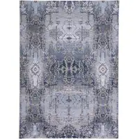 Photo of Blue Gray And Taupe Abstract Stain Resistant Area Rug