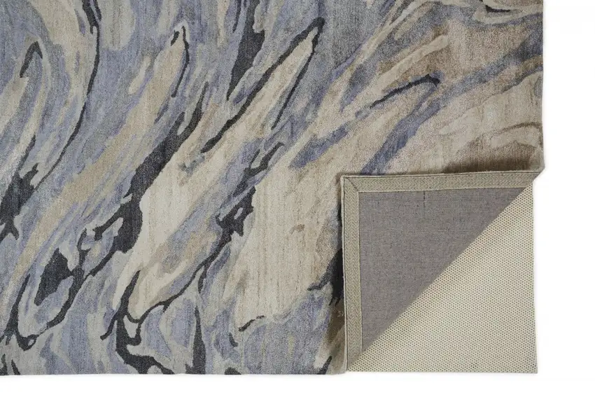 Gray and Ivory Abstract Hand Tufted Area Rug Photo 7