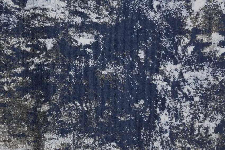 Blue Gray And White Abstract Stain Resistant Area Rug Photo 7