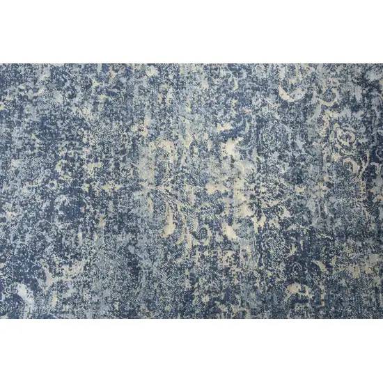 Blue Gray Beige And Ivory New Zealand Lambs Wool Oriental Hand Carved Handmade Area Rug Photo 4