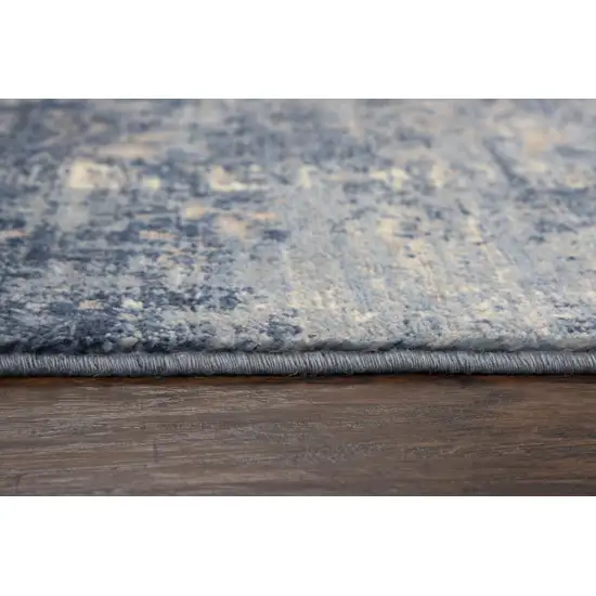 Blue Gray Beige And Ivory New Zealand Lambs Wool Oriental Hand Carved Handmade Area Rug Photo 5
