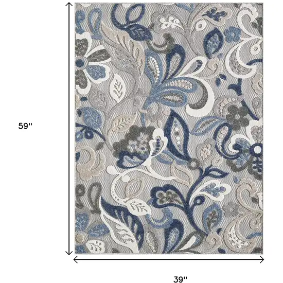 Blue And Gray Indoor Outdoor Area Rug Photo 9