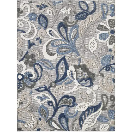 Blue And Gray Indoor Outdoor Area Rug Photo 4