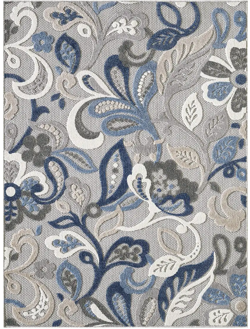 Blue And Gray Indoor Outdoor Area Rug Photo 4
