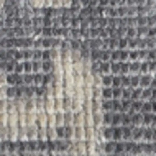 Blue Gray and Tan Oriental Hand Knotted Worn Faded Area Rug Photo 2