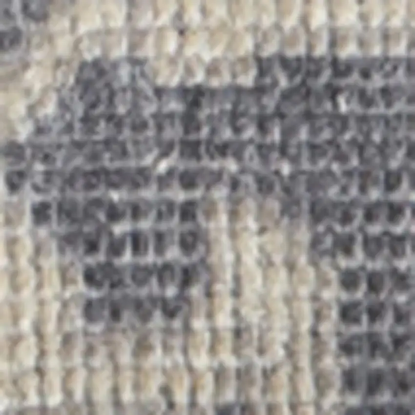 Blue Gray and Tan Oriental Hand Knotted Worn Faded Area Rug Photo 2