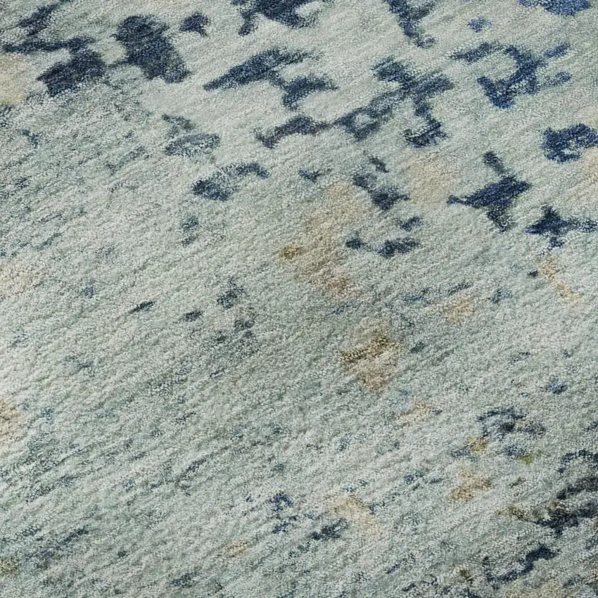 Blue Green And Beige Abstract Washable Area Rug With UV Protection Photo 9