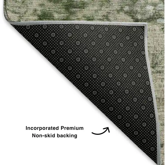 Blue Green And Beige Abstract Washable Area Rug With UV Protection Photo 6