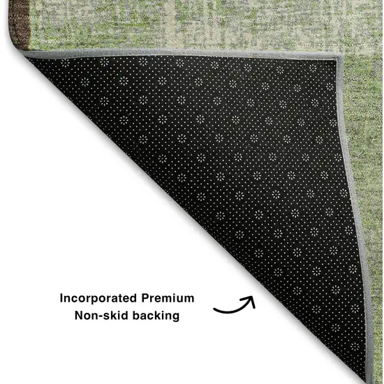 Blue Green And Beige Geometric Washable Area Rug With UV Protection Photo 7