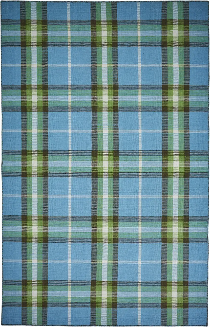 Blue Green And Black Abstract Hand Woven Stain Resistant Area Rug Photo 3