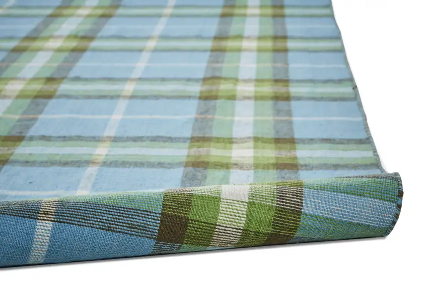 Blue Green And Black Abstract Hand Woven Stain Resistant Area Rug Photo 7