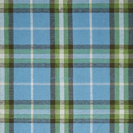 Blue and Green Abstract Hand Woven Area Rug Photo 9