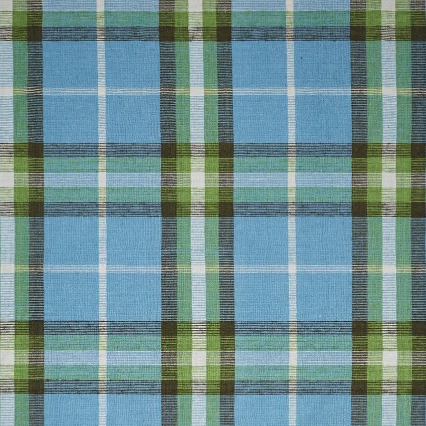 Blue and Green Abstract Hand Woven Area Rug Photo 9