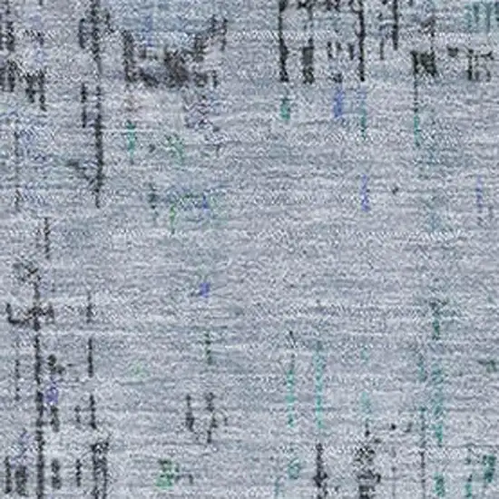 Blue Green And Charcoal Oriental Washable Area Rug With UV Protection Photo 2