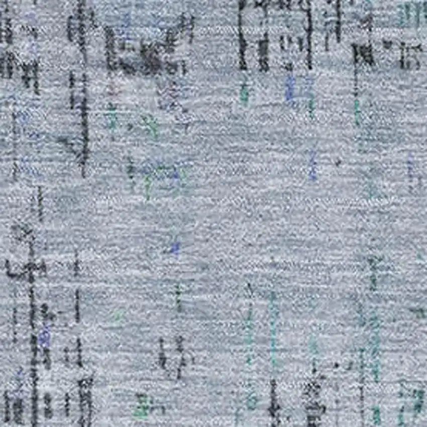 Blue Green And Charcoal Oriental Washable Area Rug With UV Protection Photo 2