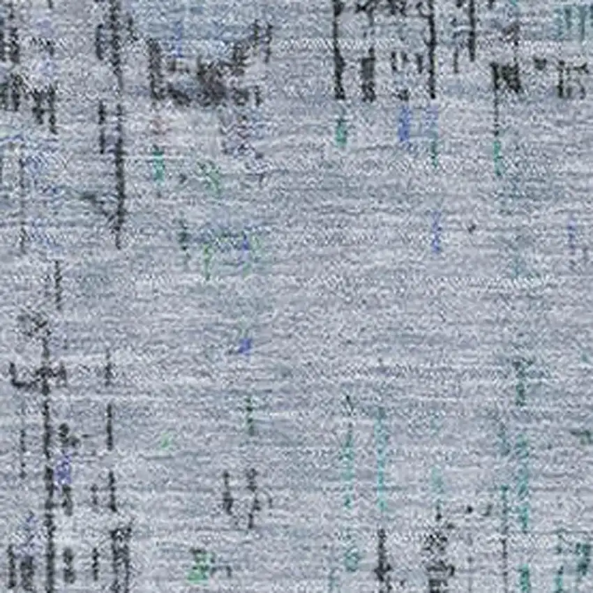 Blue Green And Charcoal Oriental Washable Area Rug With UV Protection Photo 2