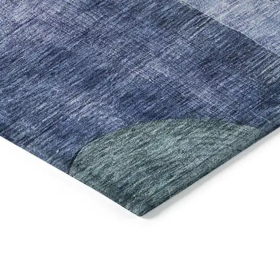 Blue Green And Copper Geometric Washable Indoor Outdoor Area Rug Photo 3