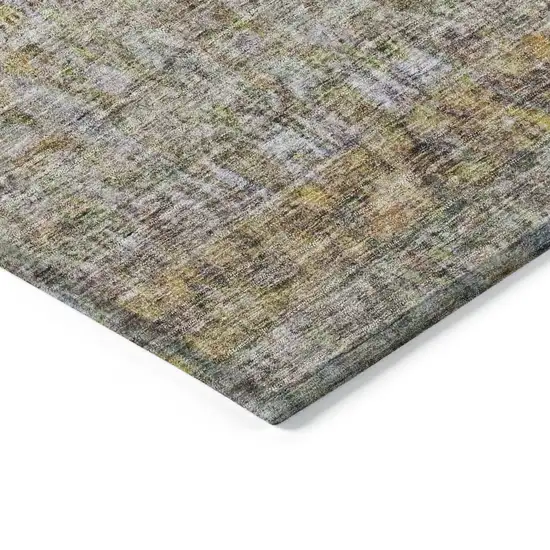 Blue Green And Gold Floral Washable Indoor Outdoor Area Rug Photo 5