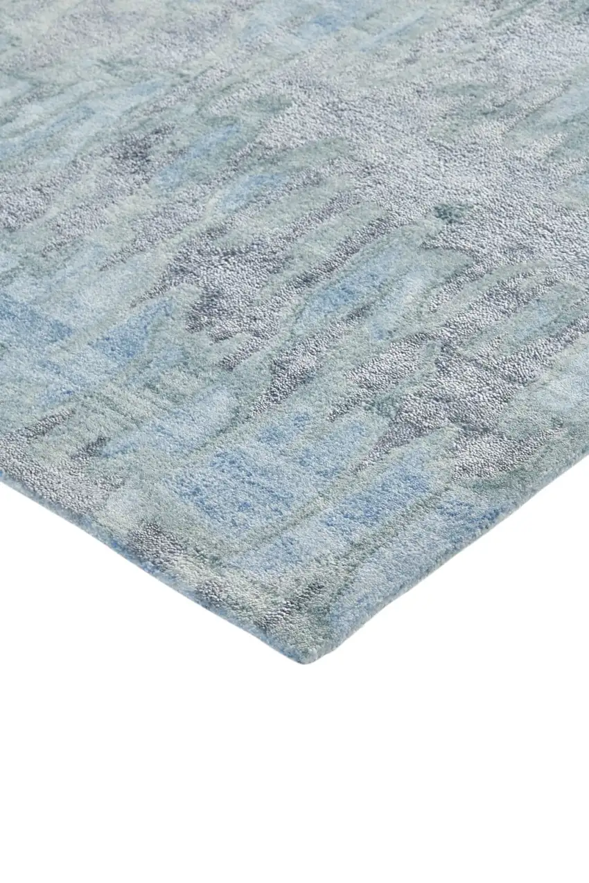 Blue and Green Abstract Hand Tufted Area Rug Photo 4