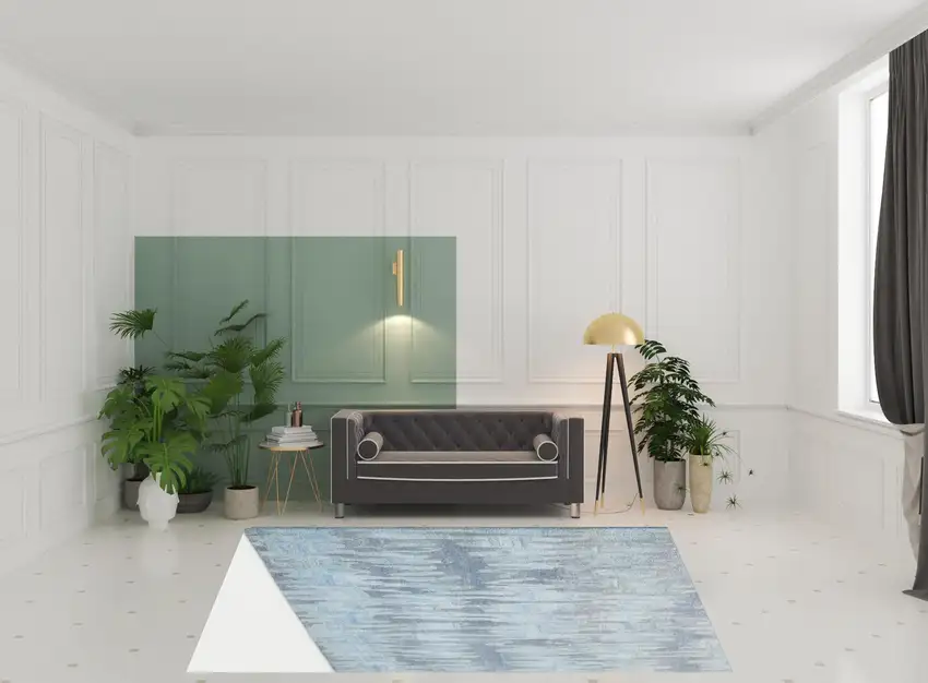 Blue Green And Gray Abstract Tufted Handmade Area Rug Photo 3
