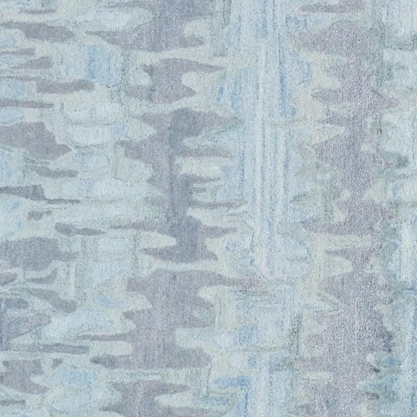 Blue Green And Gray Abstract Tufted Handmade Area Rug Photo 3