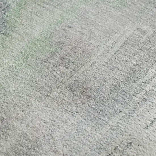 Blue Green And Gray Abstract Washable Area Rug With UV Protection Photo 2