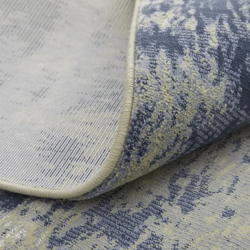Blue Green And Ivory Abstract Distressed Area Rug Photo 8