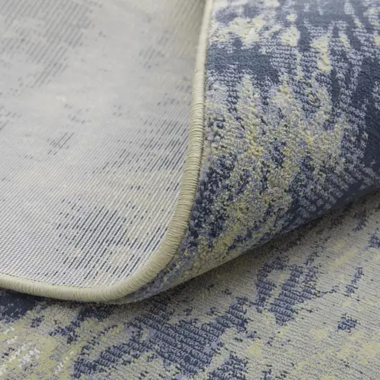 Blue Green And Ivory Abstract Distressed Area Rug Photo 8