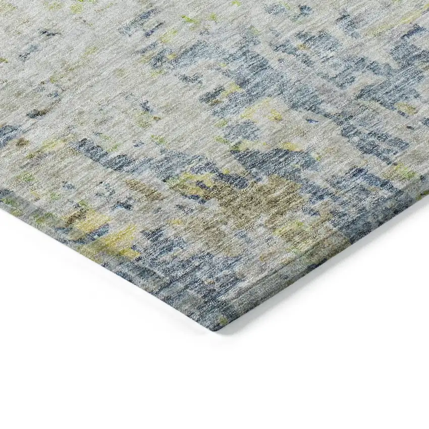 Blue Green And Ivory Abstract Washable Indoor Outdoor Area Rug Photo 4