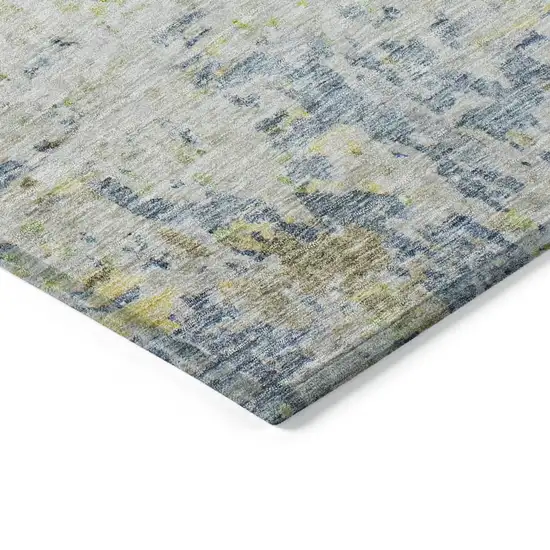 Blue Green And Ivory Abstract Washable Indoor Outdoor Area Rug Photo 4
