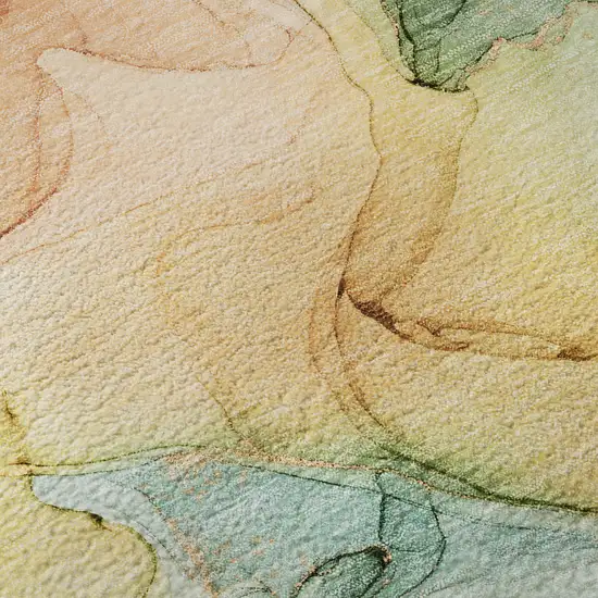 Blue Green And Orange Abstract Washable Area Rug With UV Protection Photo 9