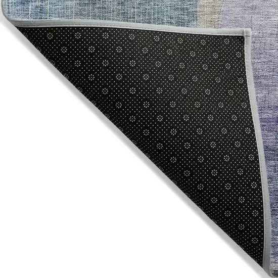 Blue Green And Purple Abstract Washable Indoor Outdoor Area Rug Photo 3