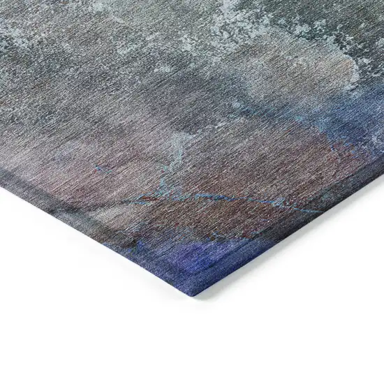 Blue Green And Purple Abstract Washable Indoor Outdoor Area Rug Photo 5