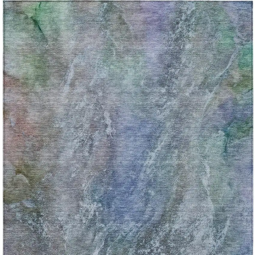 Blue Green And Purple Abstract Washable Indoor Outdoor Area Rug Photo 6