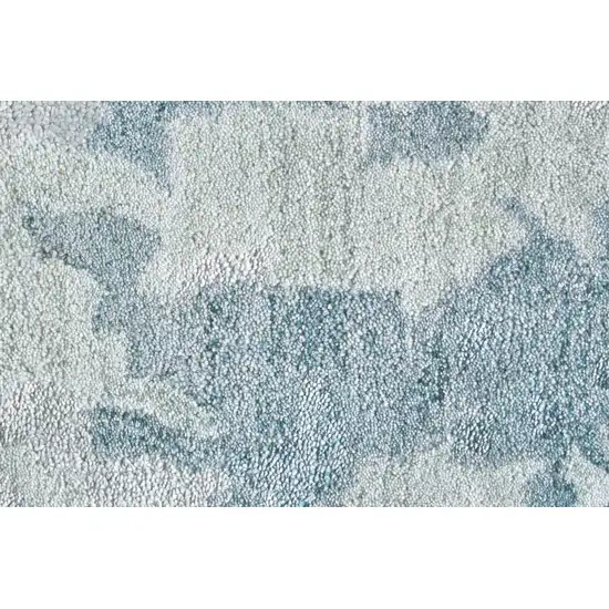 Blue Green And Silver Abstract Tufted Handmade Area Rug Photo 9