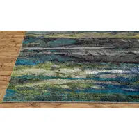Photo of Blue Green And Taupe Stain Resistant Area Rug