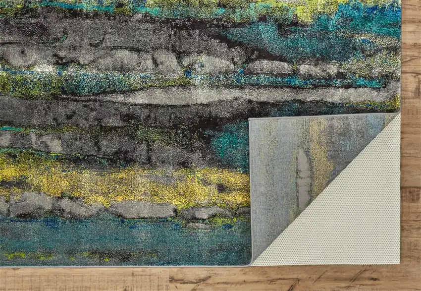 Blue Green And Taupe Stain Resistant Area Rug Photo 4