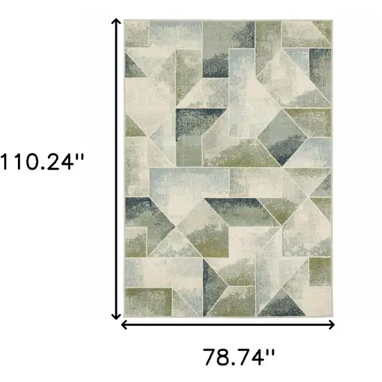 Gray And Ivory Geometric Area Rug Photo 3