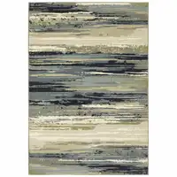 Photo of Blue Green Grey Light Blue And Beige Abstract Power Loom Stain Resistant Area Rug
