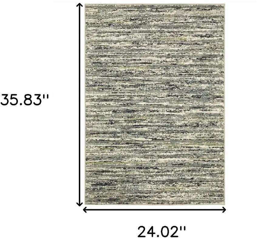 Blue Green Light Blue Grey And Ivory Abstract Power Loom Stain Resistant Area Rug Photo 10