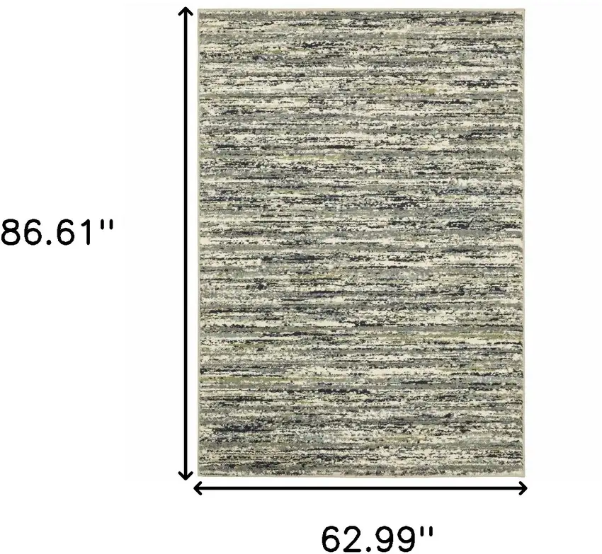 Blue Green Light Blue Grey And Ivory Abstract Power Loom Stain Resistant Area Rug Photo 10